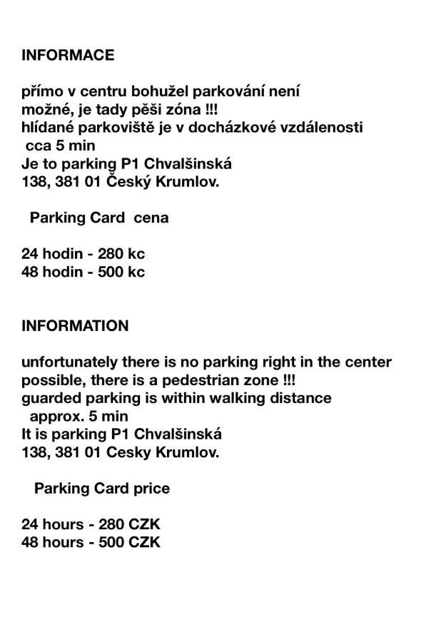 Apartman Natalya Gold Český Krumlov Eksteriør billede